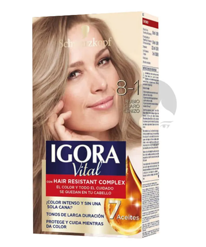 IGORA VITAL TINTE RUBIO CLARO CENIZO N. 8.1 X 2 TUB X 60GR - Producto de belleza y estética en Almacén Sandra