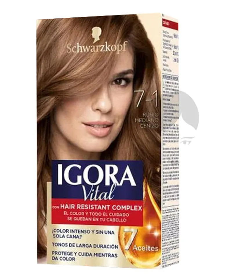 IGORA VITAL TINTE RUBIO MEDIANO CENIZO N.7.1 X 2 TUB X 60GR. - Producto de belleza y estética en Almacén Sandra