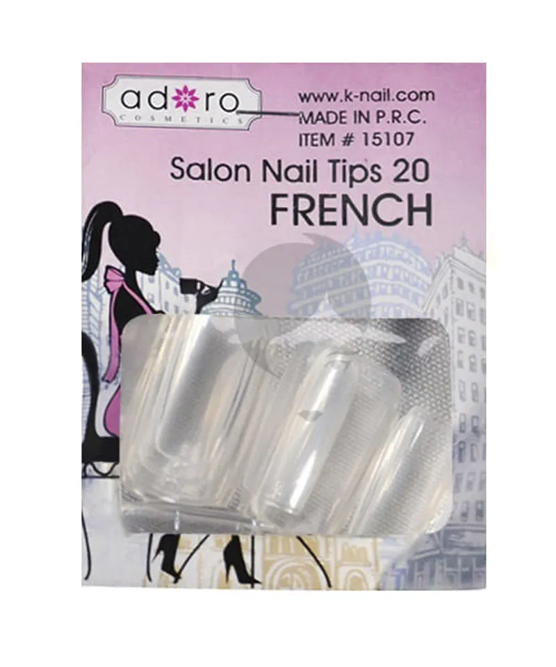 ADORO UÑAS POSTIZAS FRENCH TRASPARENTE X20UND - Producto de belleza y estética en Almacén Sandra