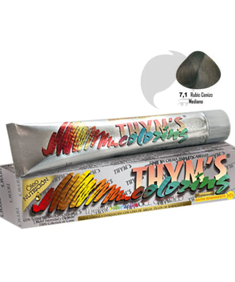 THYMS COLORING TINTE RUBIO CENIZO MEDIANO # 7.1 X 60GR - Producto de belleza y estética en Almacén Sandra