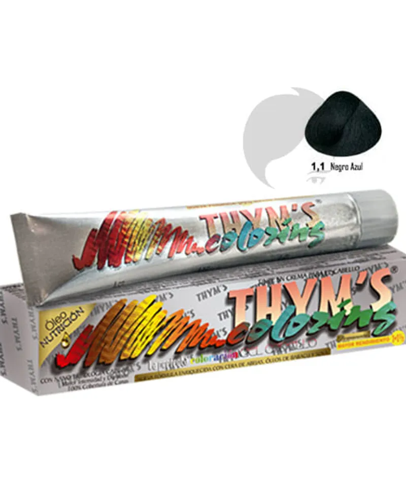 THYMS COLORING TINTE NEGRO AZUL #1.1 X 60GR1 - Producto de belleza y estética en Almacén Sandra