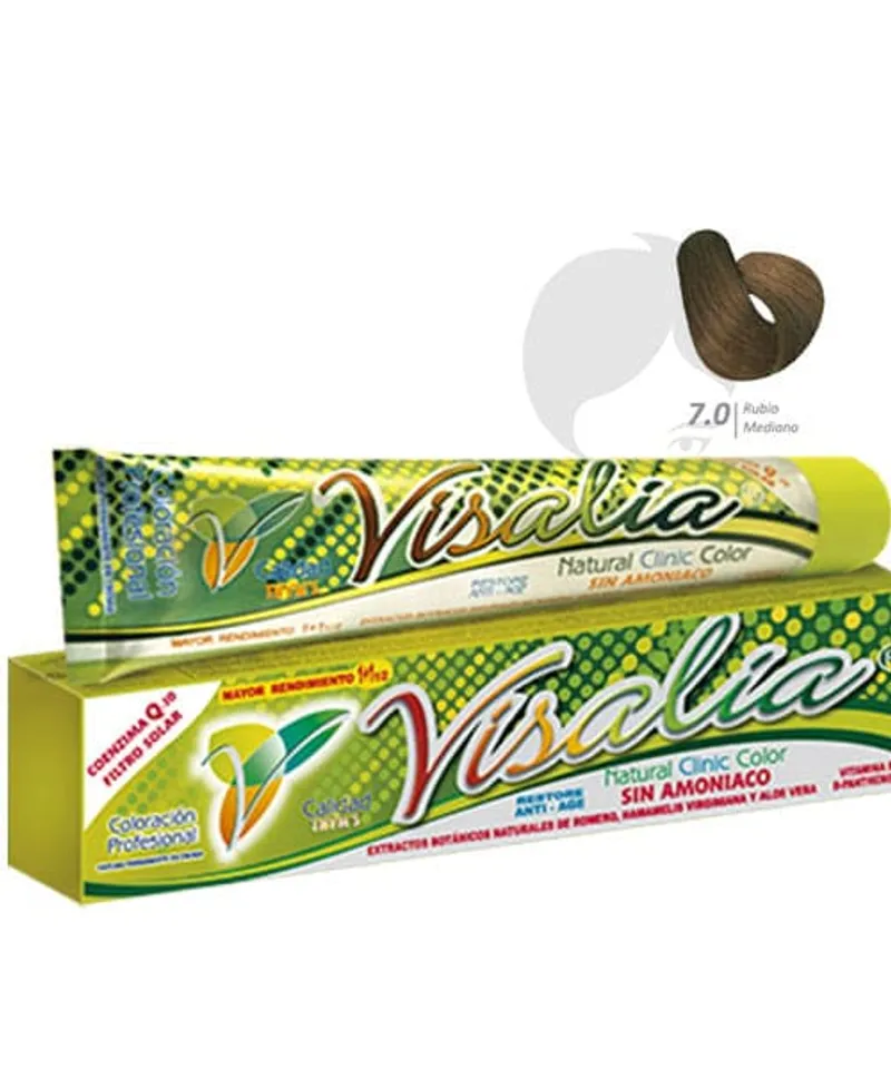 VISALIA TINTE SIN AMONIACO RUBIO MEDIANO  N.7.0 X 60GR - Producto de belleza y estética en Almacén Sandra