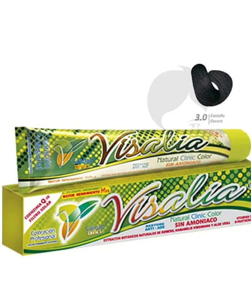 VISALIA TINTE SIN AMONIACO CASTAÑO OSCURO  N°  3.0 X 60GR - Producto de belleza y estética en Almacén Sandra