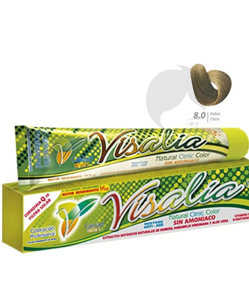 VISALIA TINTE SIN AMONIACO RUBIO CLARO N.8.0  X 60GR - Producto de belleza y estética en Almacén Sandra