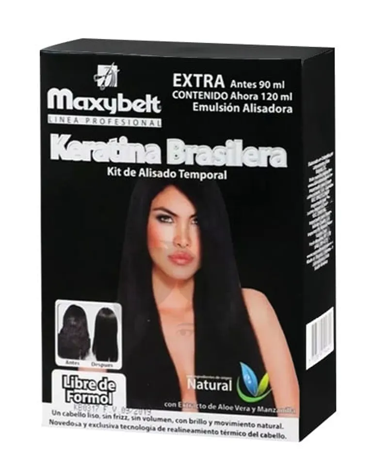 MAXYBELT KIT KERATINA BRASILERA LIBRE FORMOL X 90 ML - Producto de belleza y estética en Almacén Sandra