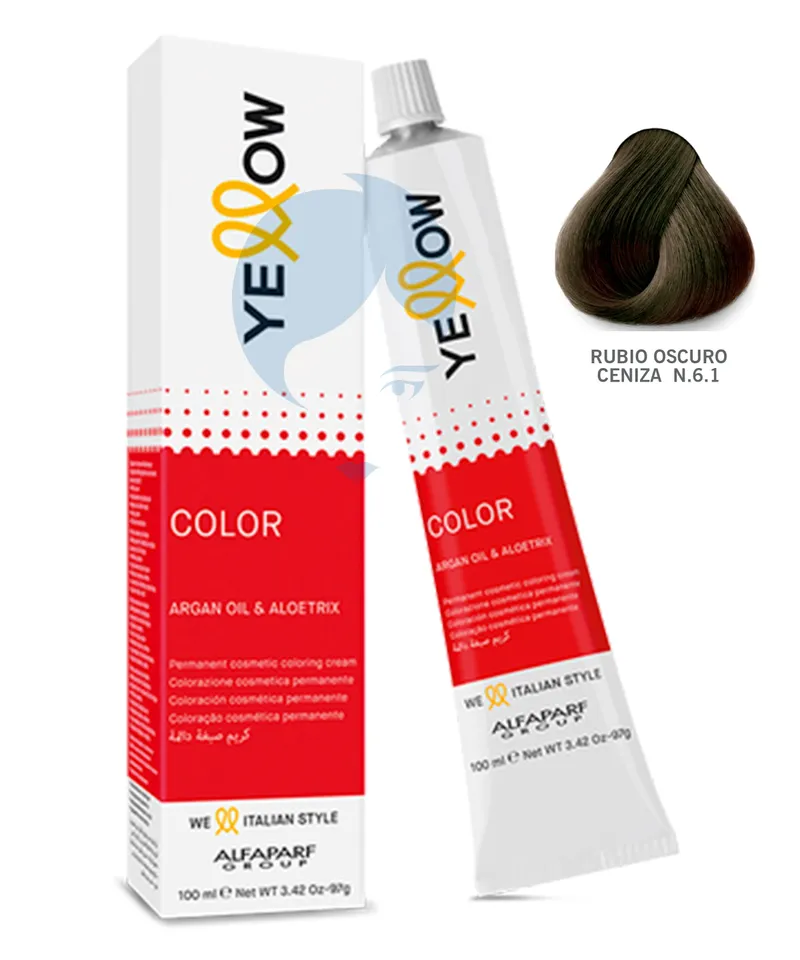 YELLOW TINTE RUBIO OSCURO CENIZA  N. 6.1 X 60ML - Producto de belleza y estética en Almacén Sandra