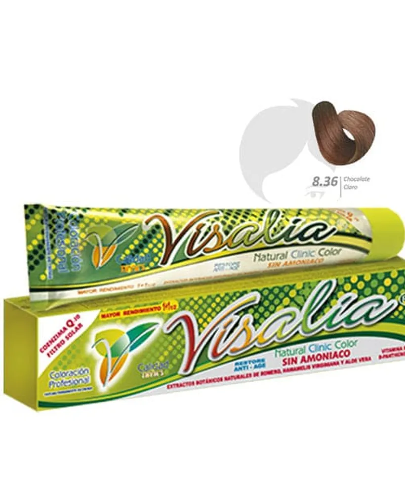 VISALIA TINTE SIN AMONIACO CHOCOLATE CLARO  N° 8.36 X 60GR - Producto de belleza y estética en Almacén Sandra