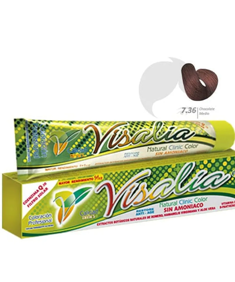 VISALIA TINTE SIN AMONIACO CHOCOLATE MEDIO N. 7.36X 60GR - Producto de belleza y estética en Almacén Sandra