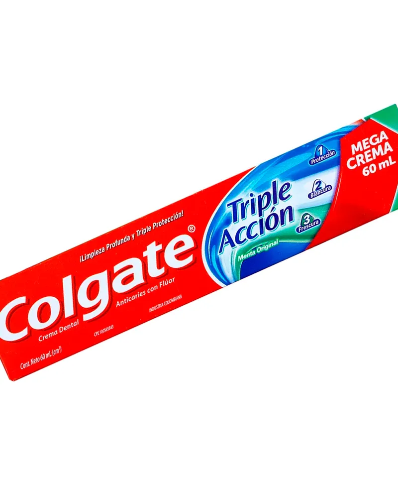 COLGATE CREMA DENTAL TRIPLE ACCION MENTA ORIGINAL X 63 ML - Producto de belleza y estética en Almacén Sandra