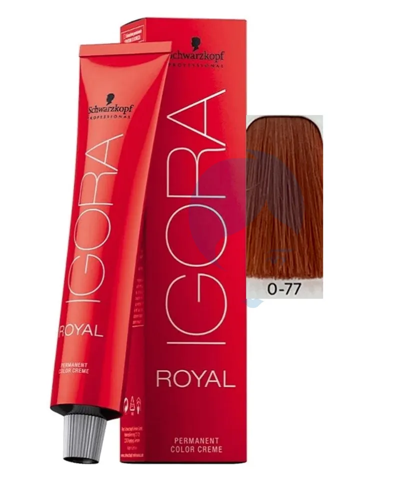 IGORA ROYAL TINTE TONO MEZCLA COBRIZO #0.77 X 60ML - Producto de belleza y estética en Almacén Sandra