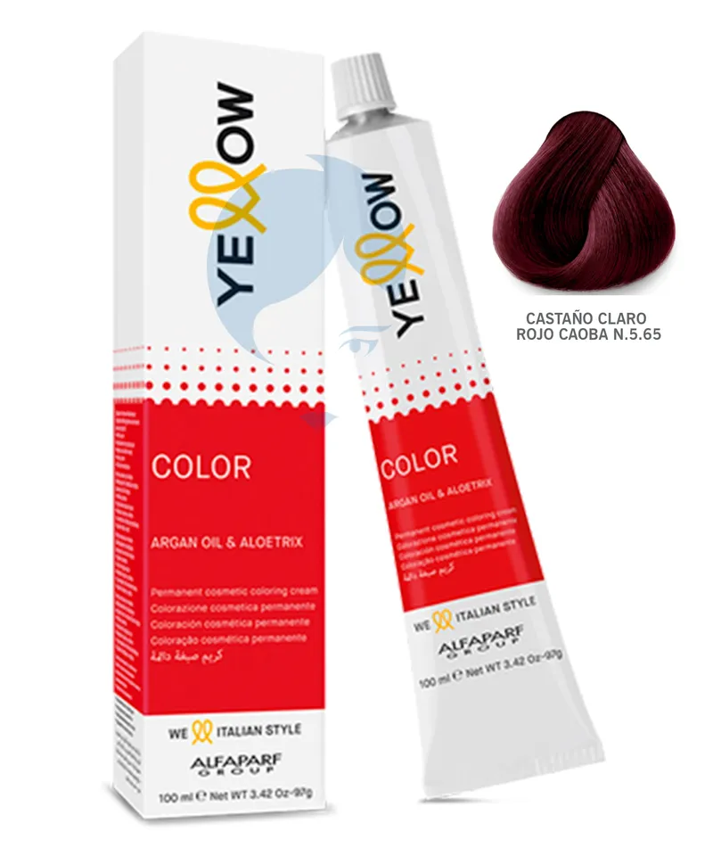 YELLOW TINTE CASTAÑO CLARO ROJO CAOBA N.5.65X 60GR - Producto de belleza y estética en Almacén Sandra