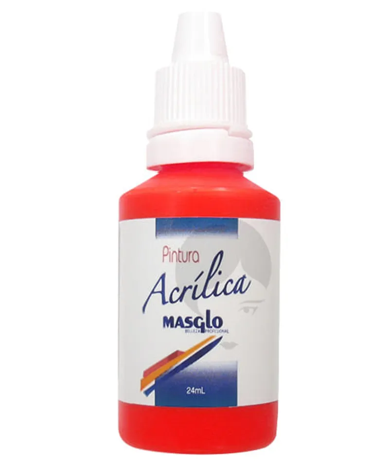 MASGLO PINTURA ACRILICA ROJO X 24 ML - Producto de belleza y estética en Almacén Sandra