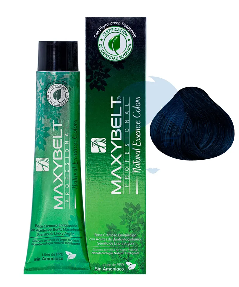 MAXYBELT TINTE SIN AMONIACO NEGRO AZUL BRILLANTE N.1.21 X 60GR - Producto de belleza y estética en Almacén Sandra