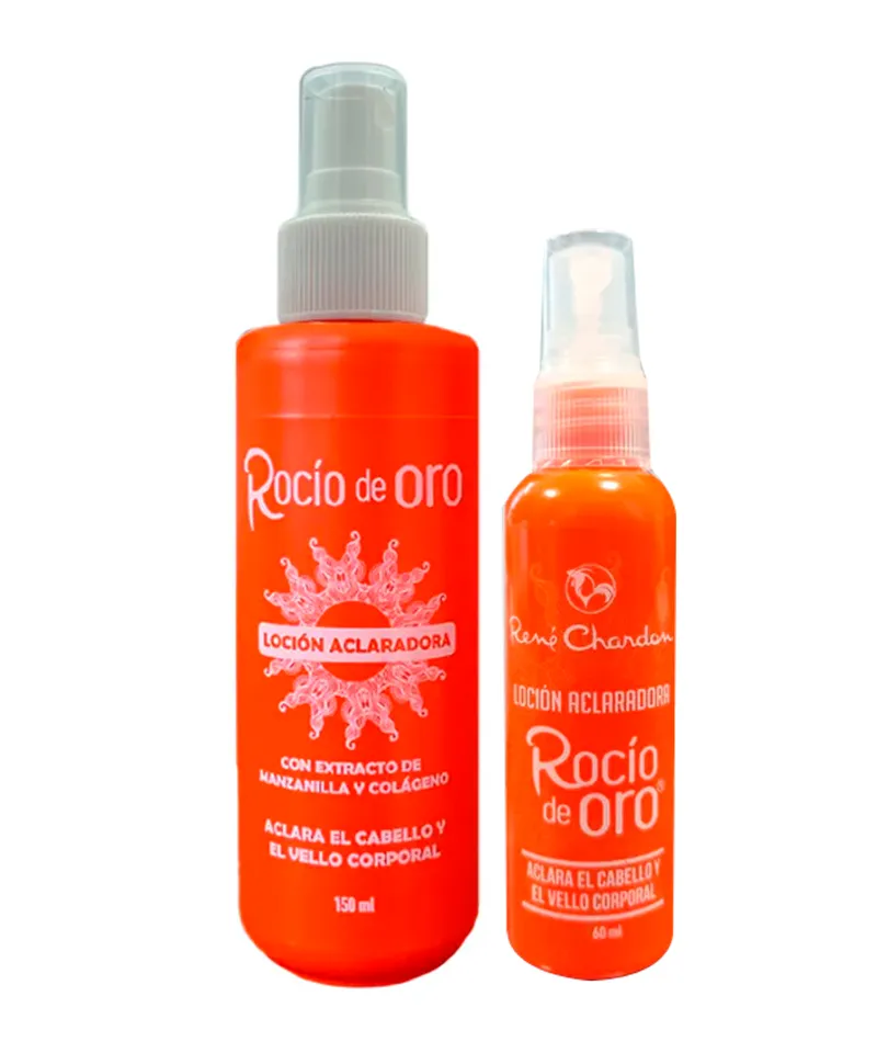 RENE CHARDON KIT LOCION ACLARADORA ROCIO DE ORO X 150ML + 60ML - Producto de belleza y estética en Almacén Sandra