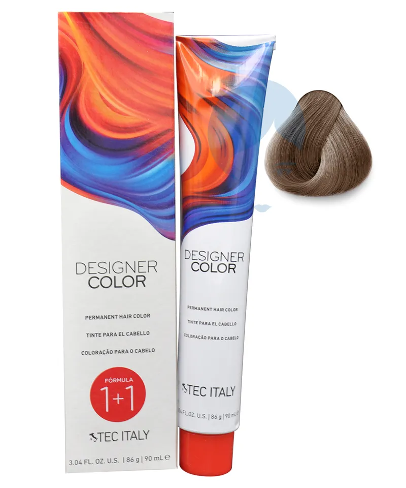 TEC ITALY TINTE DESIGNER COLOR N.8.210 RUBIO CLARO NACARADO CENIZO INTENSO X 90ML - Producto de belleza y estética en Almacén Sandra