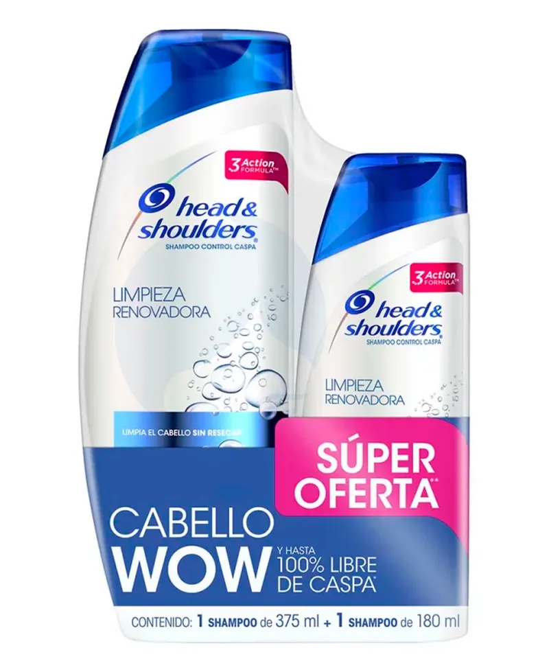 H&S SHAMPOO DUO LIMPIEZA RENOVADORA X 375ML + SHAMPOO X 180ML - Producto de belleza y estética en Almacén Sandra