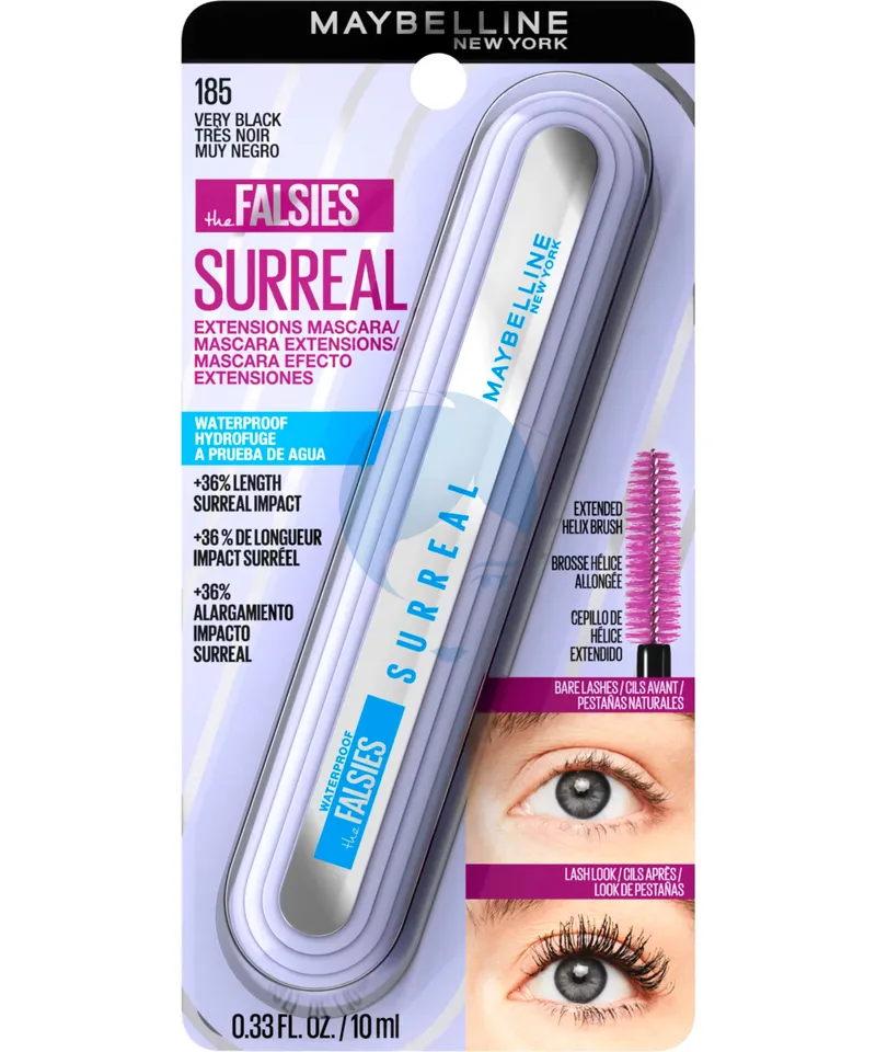 MAYBELLINE PESTAÑINA FALSIES SURREAL A PRUEBA DE AGUA VERY BLACK N. 185 - Producto de belleza y estética en Almacén Sandra