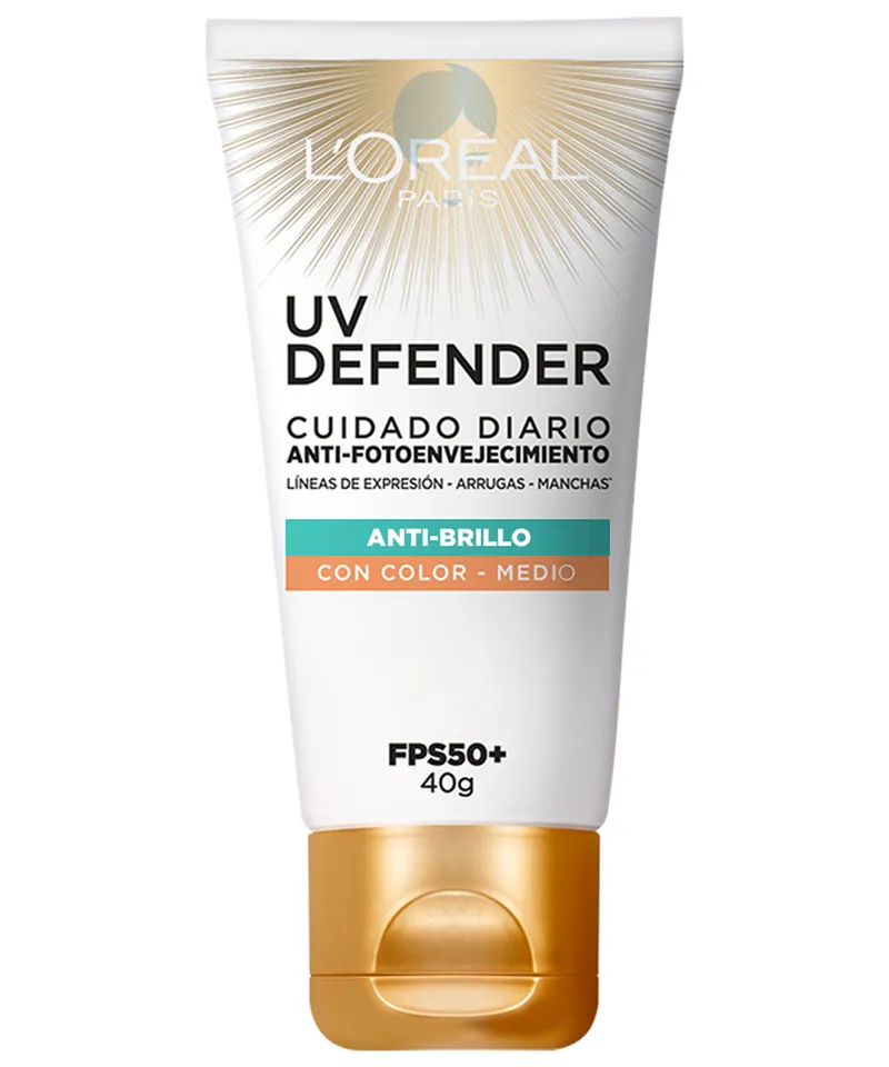 LOREAL CREMA UV DEFENDER ANTI-BRILLO CON COLOR X 40G - Producto de belleza y estética en Almacén Sandra