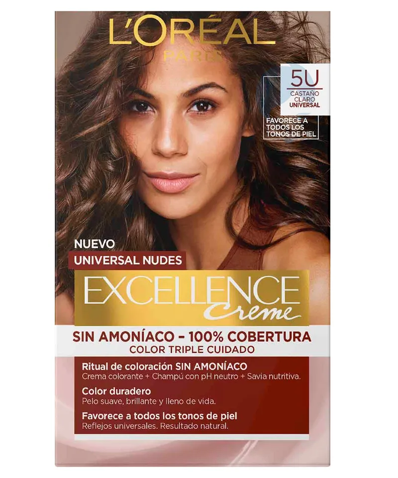 EXCELLENCE CREME TINTE SIN AMONIACO CASTAÑO CLARO UNIVERSAL 5U - Producto de belleza y estética en Almacén Sandra