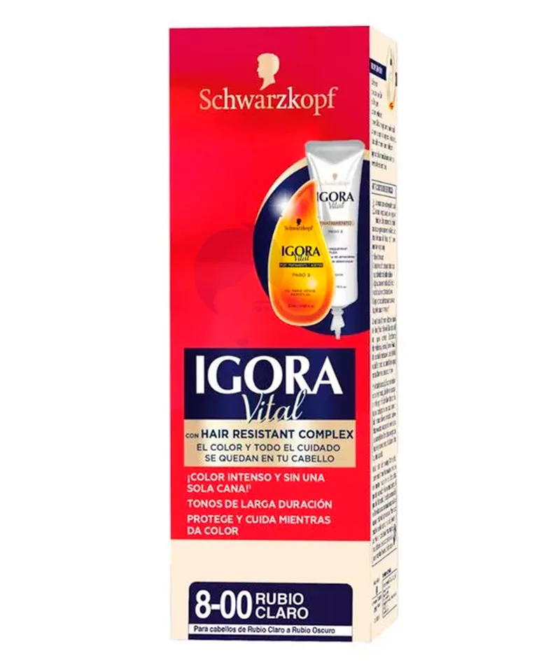 IGORA VITAL TINTE RUBIO CLARO 8-00 X 1 TUBO 50ML - Producto de belleza y estética en Almacén Sandra