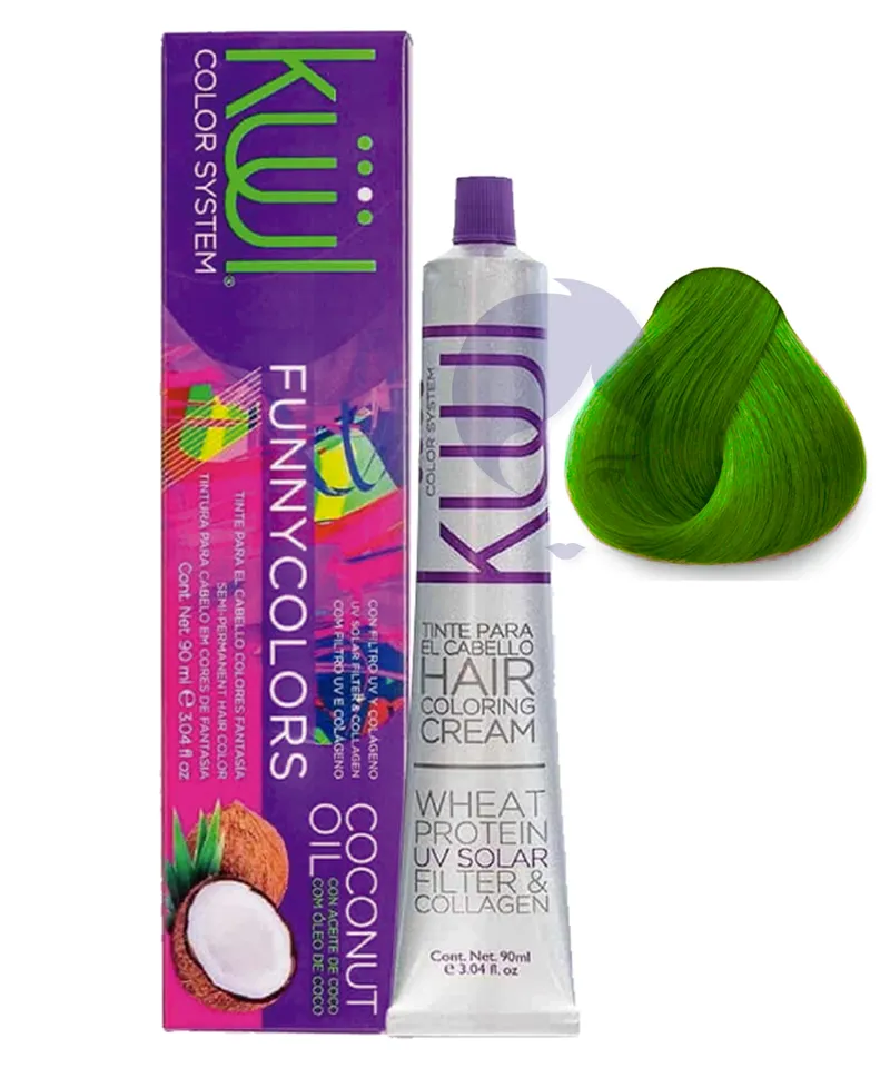 KULL FUNNY COLORS TINTE VERDE PERA X 90ML - Producto de belleza y estética en Almacén Sandra