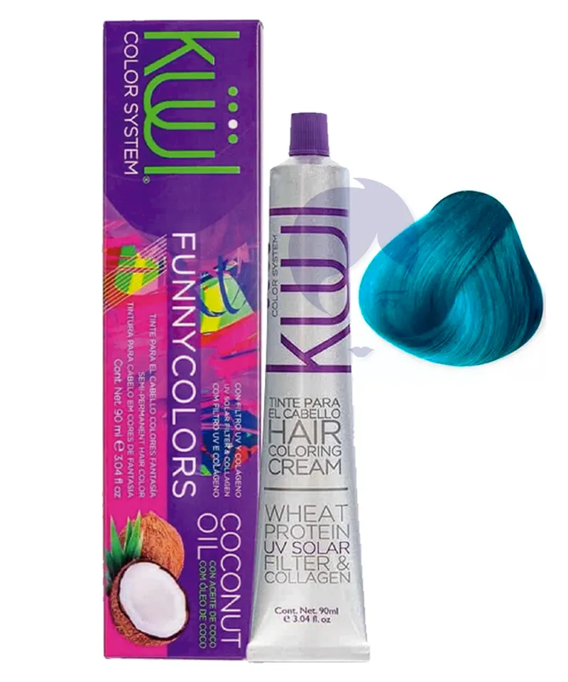 KULL FUNNY COLORS TINTE AZUL CELESTE X 90ML - Producto de belleza y estética en Almacén Sandra