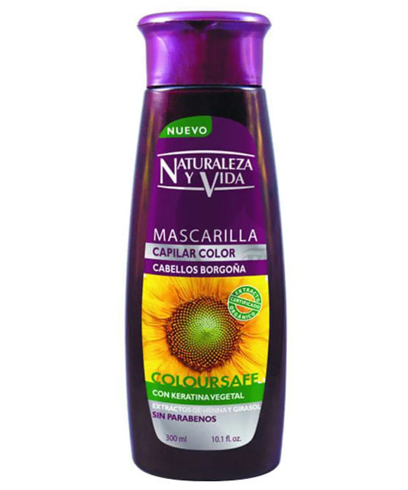 NATURALEZA Y VIDA MASCARILLA CAPILAR COLOR BORGOÑA X 300ML - Producto de belleza y estética en Almacén Sandra