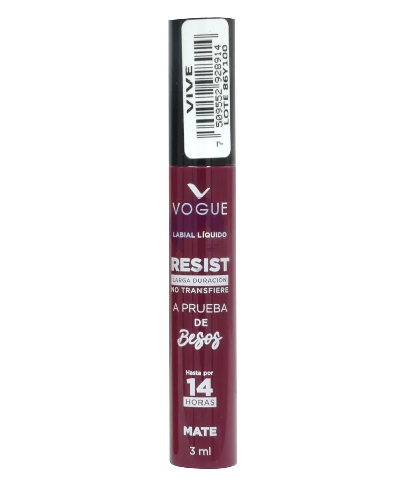 VOGUE LABIAL LIQUIDO RESIST VIVE MATE X 3ML - Producto de belleza y estética en Almacén Sandra