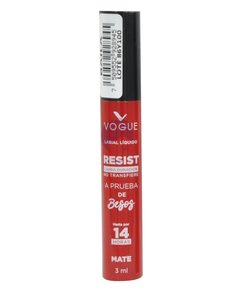 VOGUE LABIAL LIQUIDO RESIST BAILA MATE X 3ML - Producto de belleza y estética en Almacén Sandra