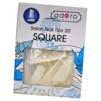 ADORO UÑAS POSTIZAS SQUARE NATURAL X 20 UNDS N.PRESE - Miniatura 1