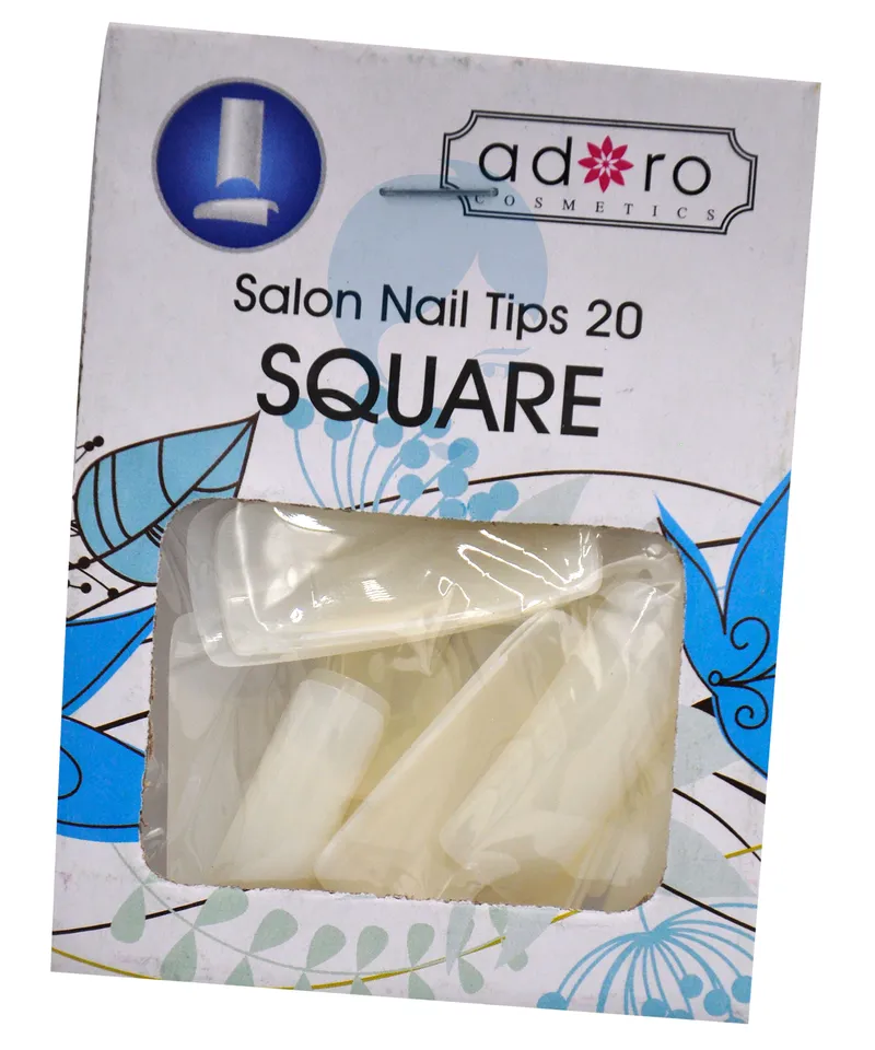 ADORO UÑAS POSTIZAS SQUARE NATURAL X 20 UNDS N.PRESE - Producto de belleza y estética en Almacén Sandra