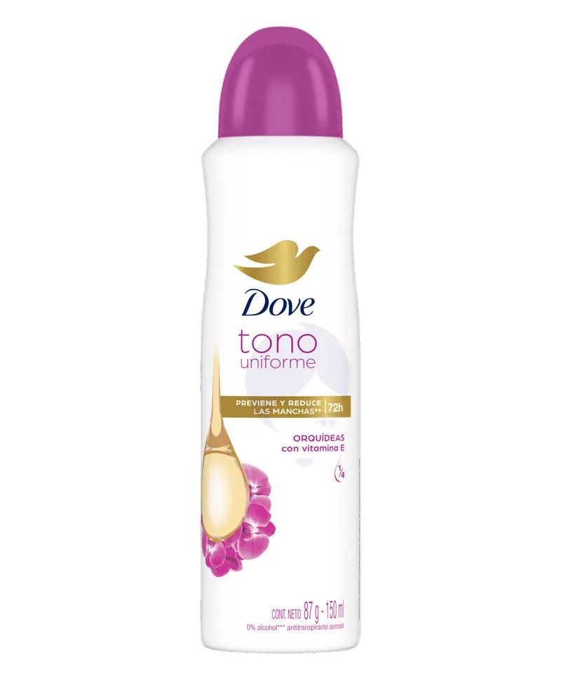 DOVE DESODORANTE TONO UNIFORME EN AEROSOL ORQUIDEAS X 150ML - Producto de belleza y estética en Almacén Sandra