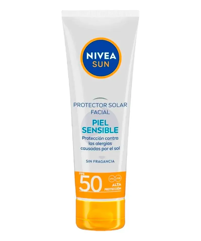 NIVEA SUN PROTECTOR SOLAR FACIAL FPS50 PIEL SENSIBLE X 50ML - Producto de belleza y estética en Almacén Sandra