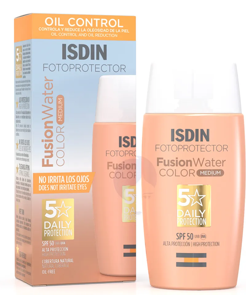 ISDIN FOTOPROTECTOR FACIAL FUSION WATER COLOR MEDIUM SPF50 X 50ML - Producto de belleza y estética en Almacén Sandra