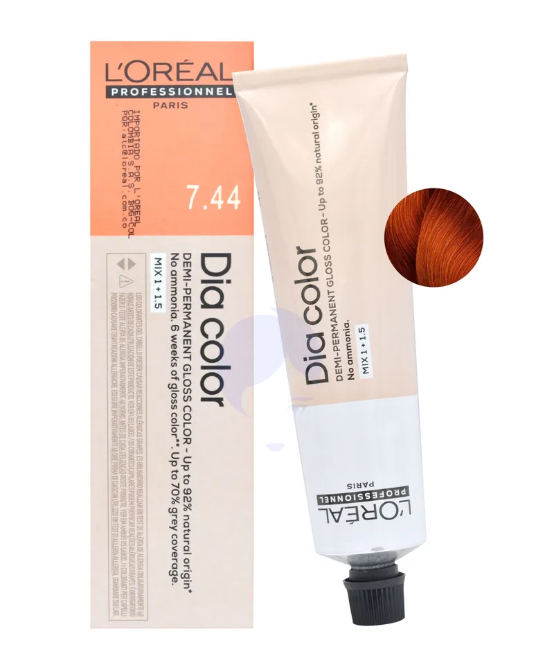 LOREAL DIA COLOR TINTE RUBIO COBRIZO PROFUNDO N.7.44 X 60ML - Producto de belleza y estética en Almacén Sandra