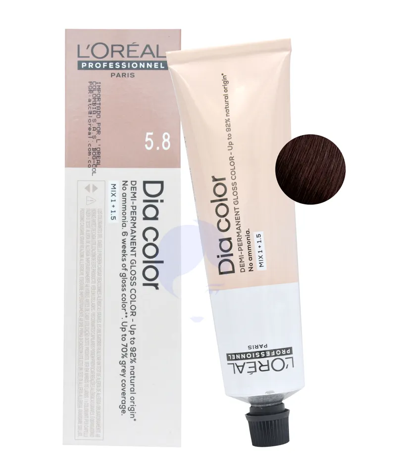 LOREAL DIA COLOR TINTE CASTAÑO CLARO MOCA N.5.8 X 60ML - Producto de belleza y estética en Almacén Sandra