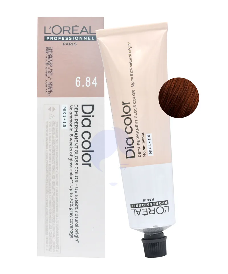 LOREAL DIA COLOR TINTE RUBIO OSCURO MOCA COBRIZO N.6.84 X 60ML - Producto de belleza y estética en Almacén Sandra