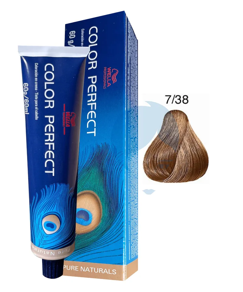 WELLA COLOR PERFECT TINTE RUBIO MEDIANO DORADO PERLA N.7.38 X 60ML - Producto de belleza y estética en Almacén Sandra