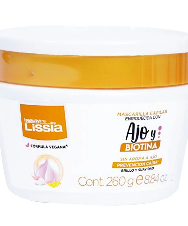 LISSIA MASCARILLA CAPILAR AJO Y BIOTINA X 260GR - Producto de belleza y estética en Almacén Sandra