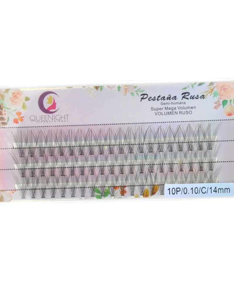 QUEENIGHT PESTAÑA POR PUNTO VOLUMEN RUSO REF: 10P/0.10/C/14MM - Producto de belleza y estética en Almacén Sandra