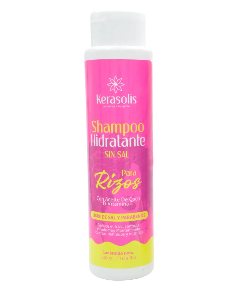 KERASOL-LISS SHAMPOO HIDRATANTE RIZOS CON ACEITE DE COCO Y VIT E X 500ML - Producto de belleza y estética en Almacén Sandra
