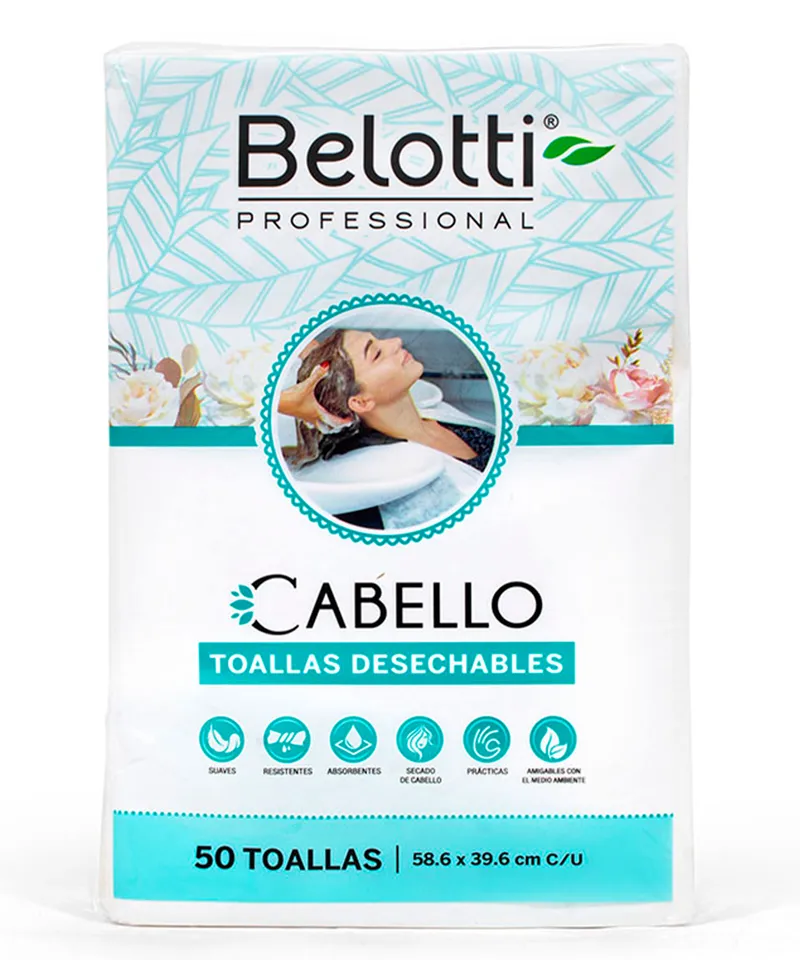 BELOTTI  TOALLAS DESECHABLES CABELLO PAQUETE X 50 UND - Producto de belleza y estética en Almacén Sandra
