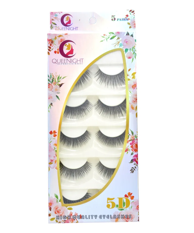 QUEENIGHT KIT PESTAÑAS CORRIDAS 5D X 5PARES - Producto de belleza y estética en Almacén Sandra