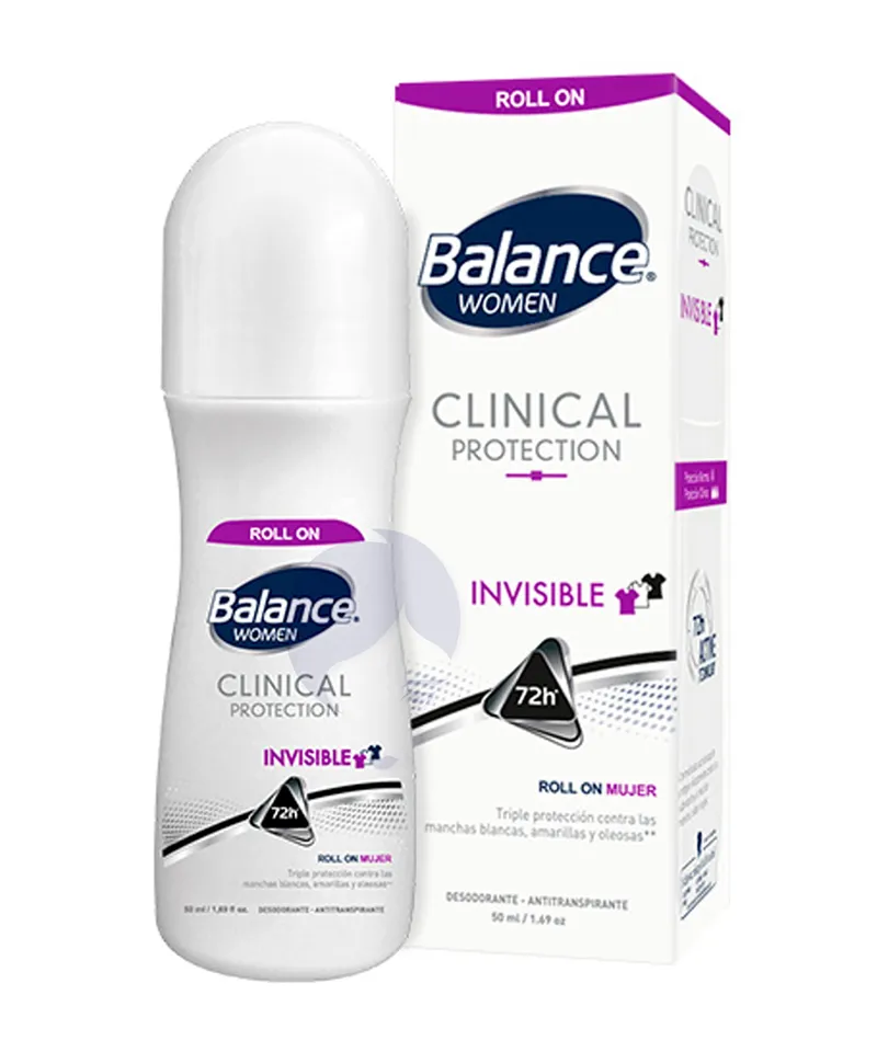BALANCE DESODORANTE ROLL ON CLINICAL INVISIBLE WOMEN X 50ML - Producto de belleza y estética en Almacén Sandra