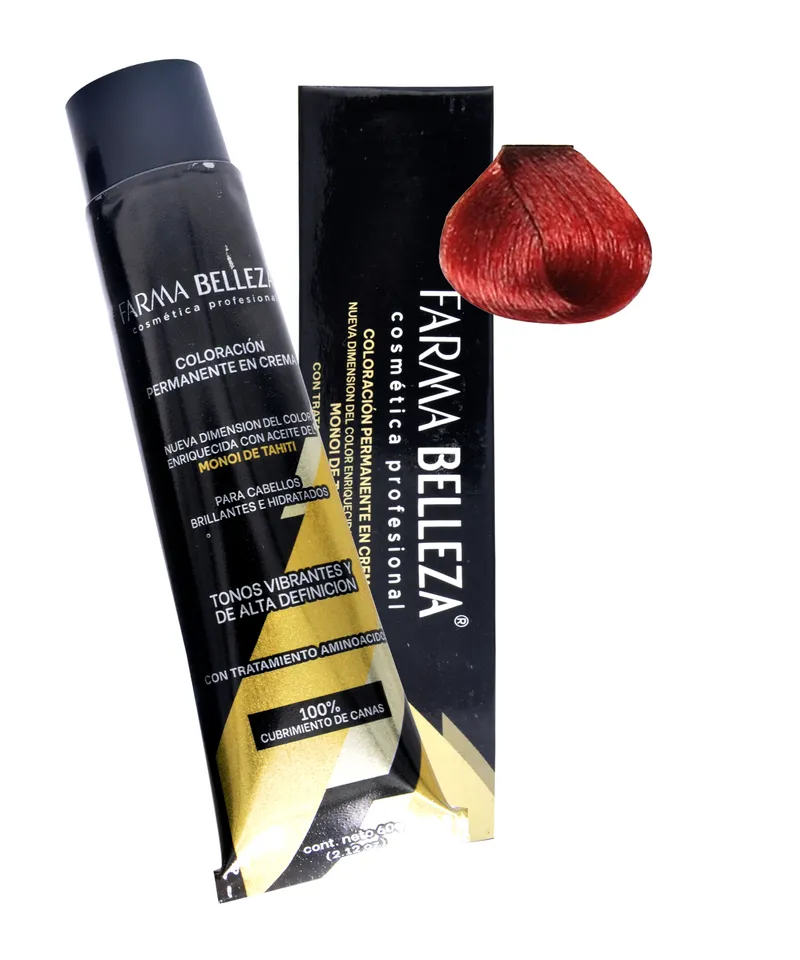 FARMA BELLEZA TINTE N.8.55 RUBIO CLARO ROJO PROFUNDO X 60GR - Producto de belleza y estética en Almacén Sandra