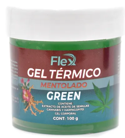FLEX GEL TERMICO MENTOLADO GREEN X 100GR - Producto de belleza y estética en Almacén Sandra