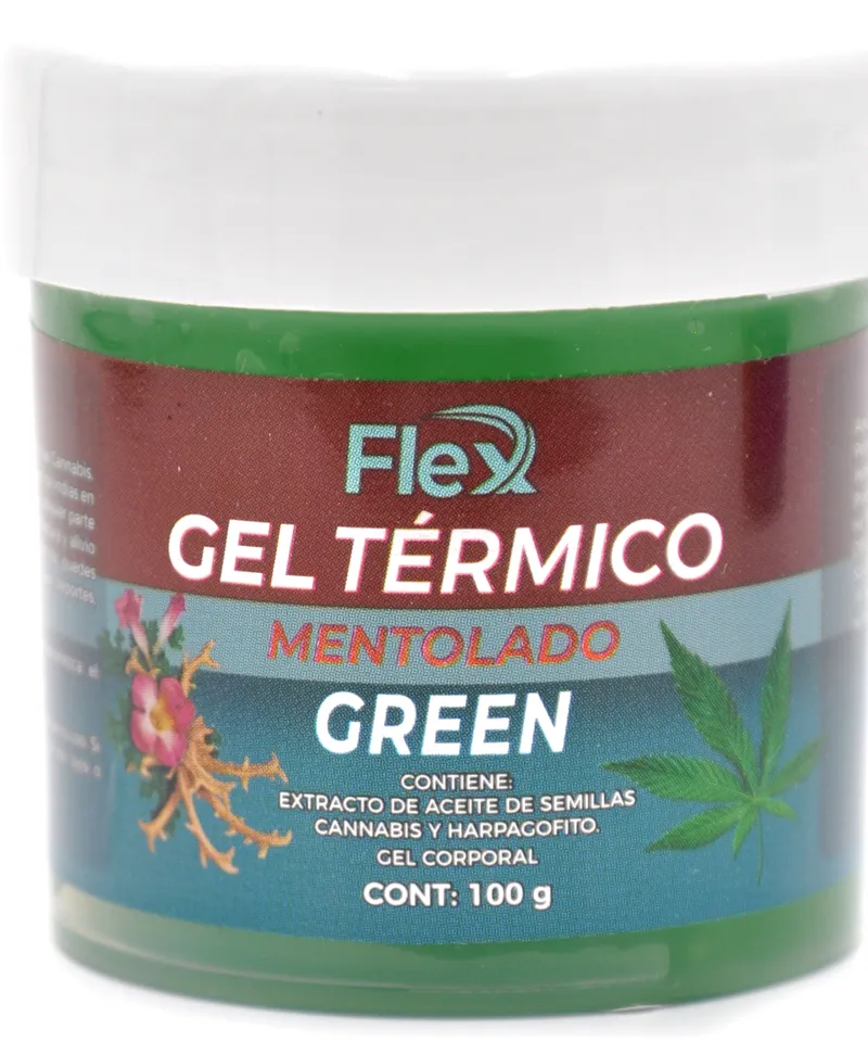 FLEX GEL TERMICO MENTOLADO GREEN X 100GR - Producto de belleza y estética en Almacén Sandra