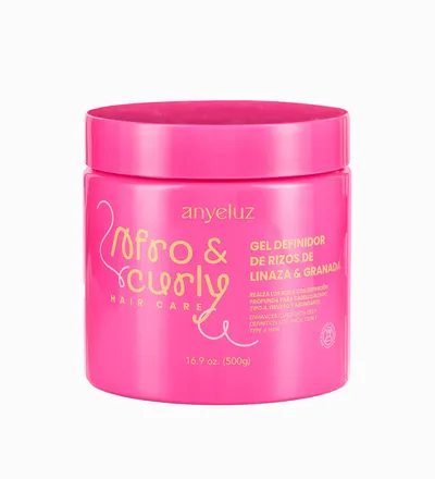 ANYELUZ GEL DEFINIDOR DE RIZOS Y CURLY LINAZA Y GRANADA X500G, - Producto de belleza y estética en Almacén Sandra