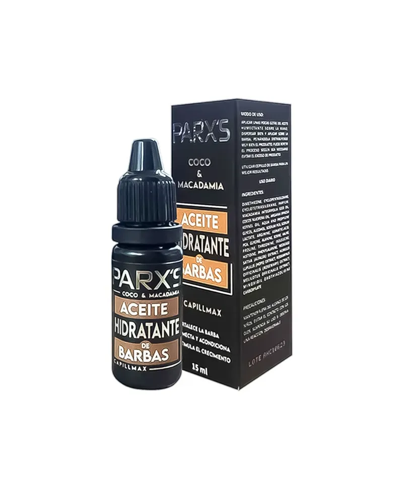 PARXS ACEITE HIDRATANTE DE BARBAS COCO Y MACADAMIA X 15ML - Producto de belleza y estética en Almacén Sandra