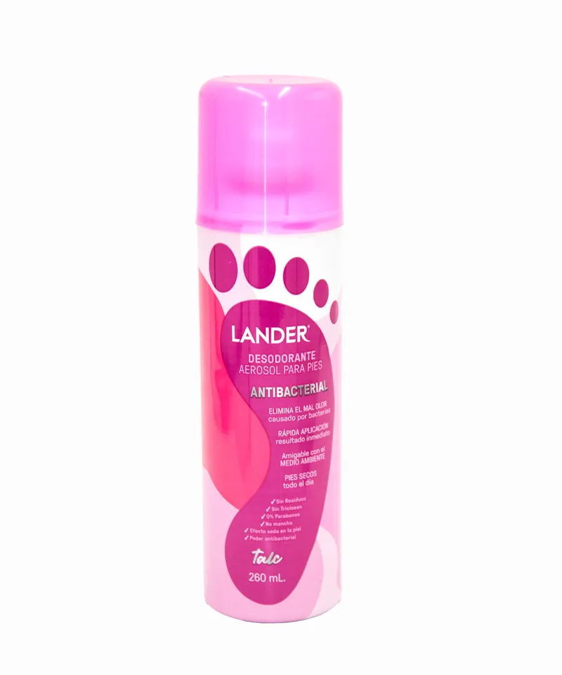 LANDER DESODORANTE AEROSOL PARA PIES MUJER X 260ML - Producto de belleza y estética en Almacén Sandra